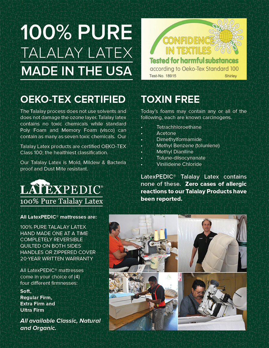 Irvine Electropedic factory direct latex mattress