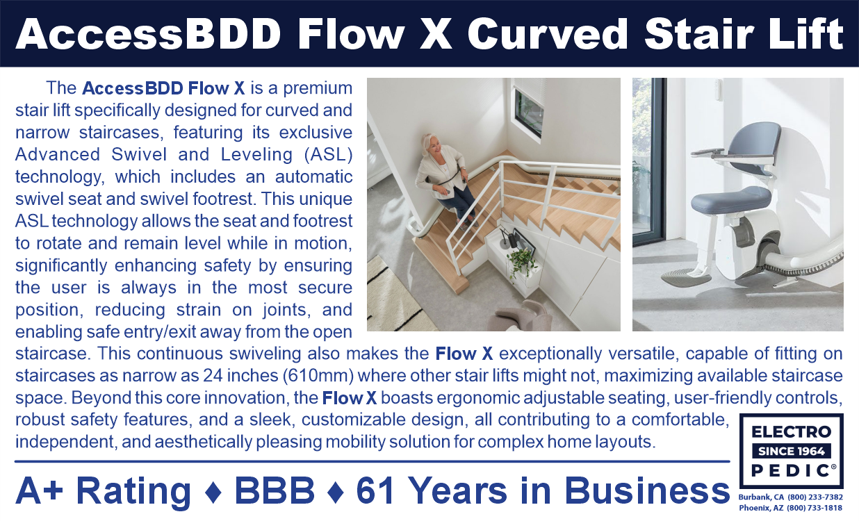 Electropedic Irvine Flow X Curved Stair Lift