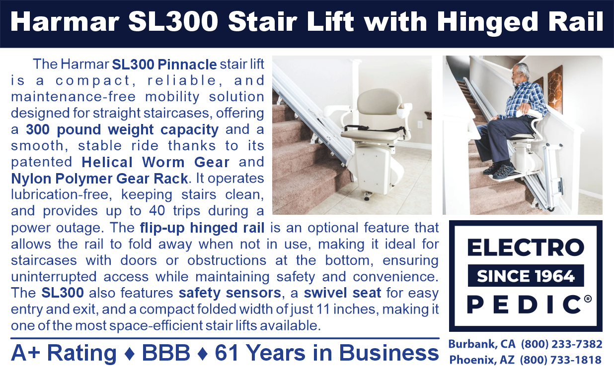 Electropedic Irvine Harmar SL300 with flip up hinged rail