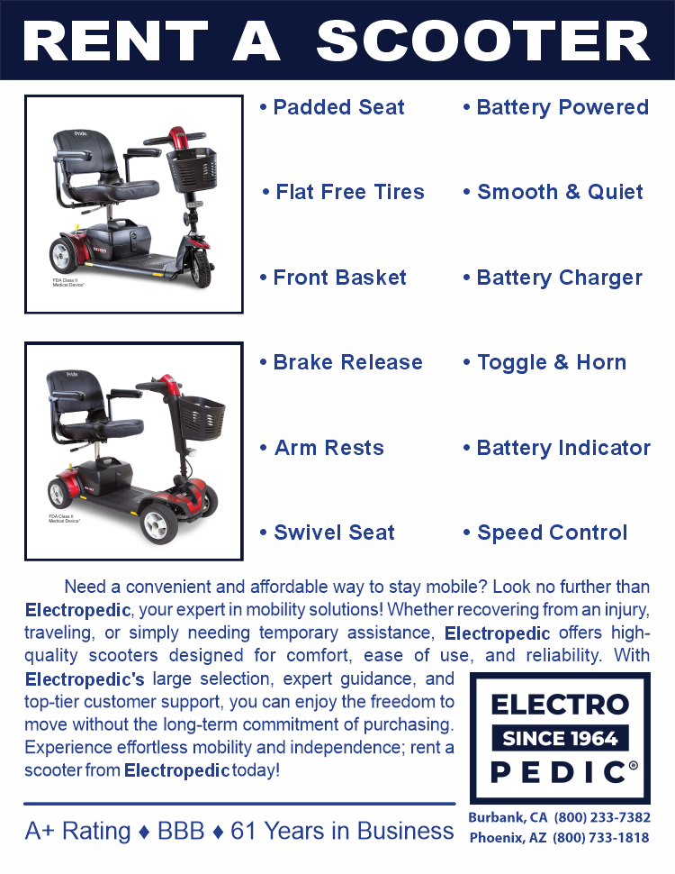 Electropedic Irvine Rent a Pride GoGo Electric Scooter