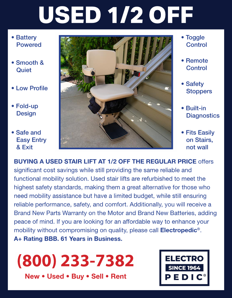 Electropedic Irvine pre-owned stairlifts